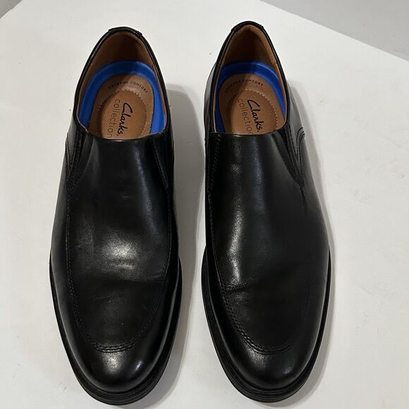 Clarks Shoes Men's 10M Whiddon Step Black Leather Extreme Comfort Loafer Dress - Picture 5 of 13